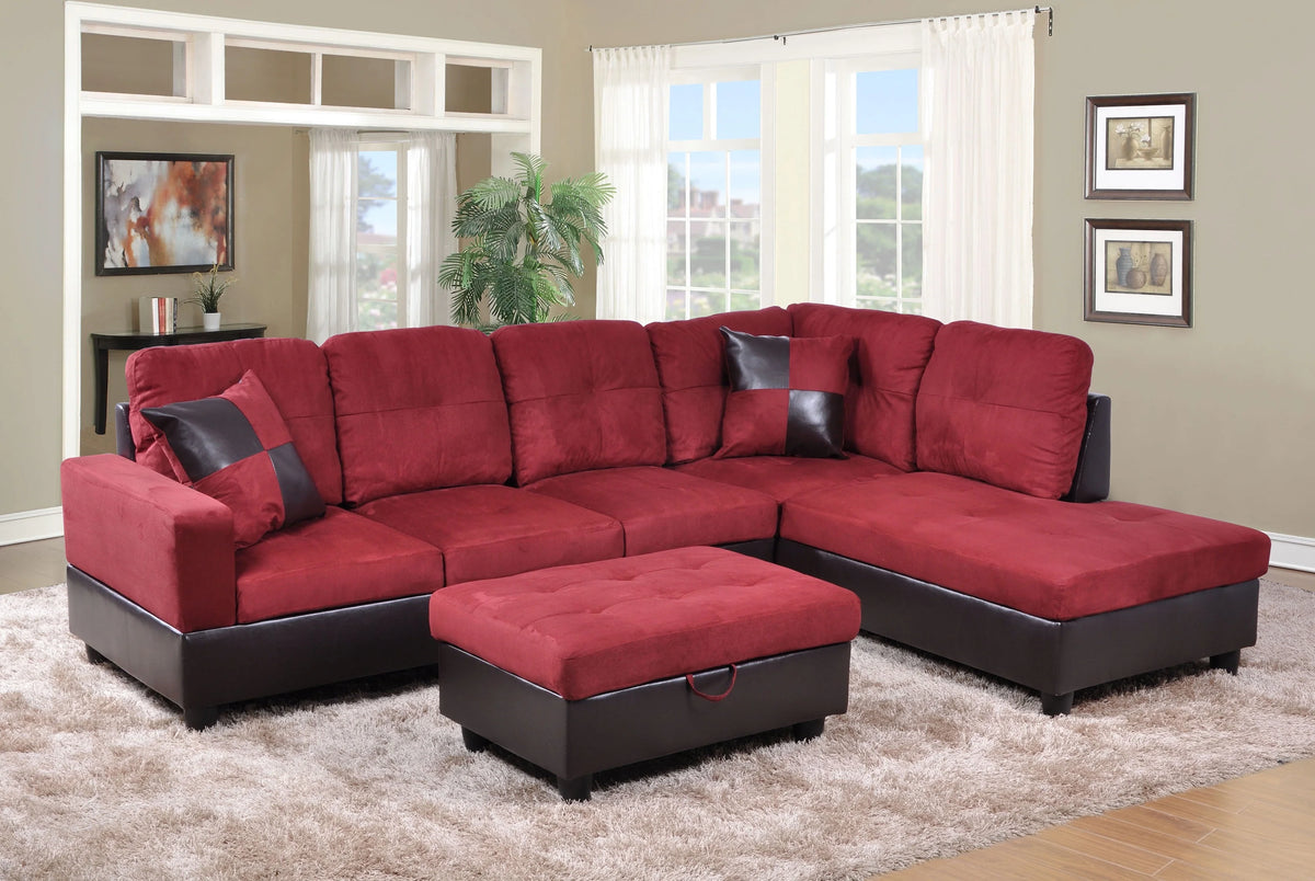 3 Piece L-Shape Sectional Sofa Set V8403