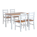 5 Piece Solid Pine Wood Table and High Back Chair Dining Set F29164