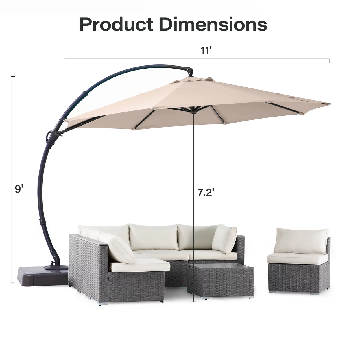 11FT Patio Umbrella with Base M2739