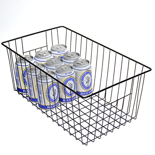 16 inch Upright Freezer Organizer Baskets, Black, Pack 3 T57128