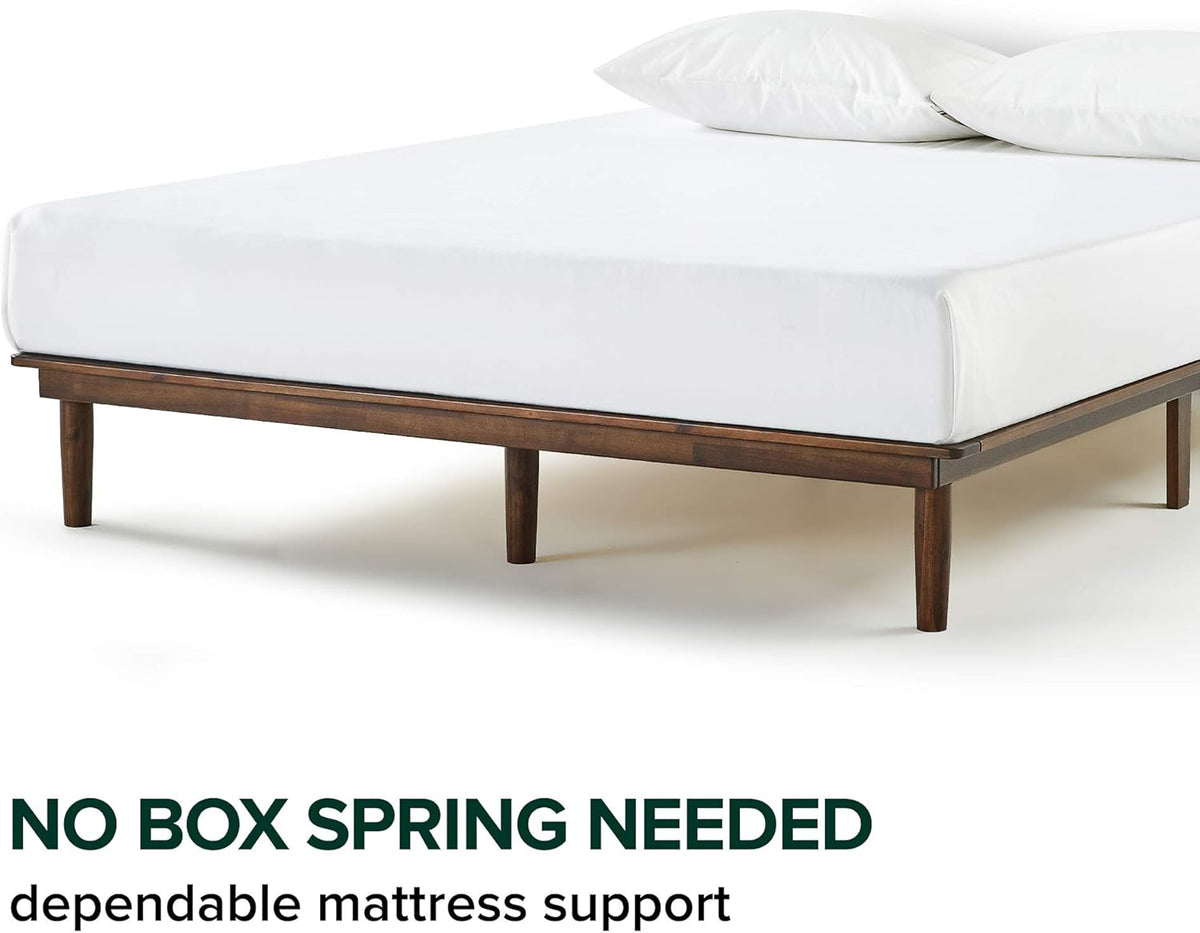 10 Inch Wood Platform Bed Frame with Wood Slat Support J9721