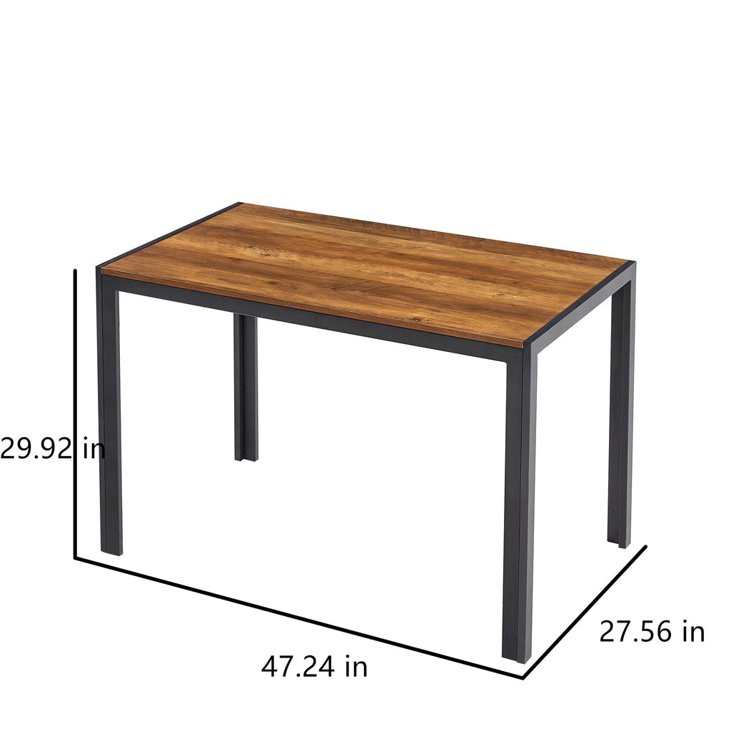 47 Inch Black Metal Dining Table U584