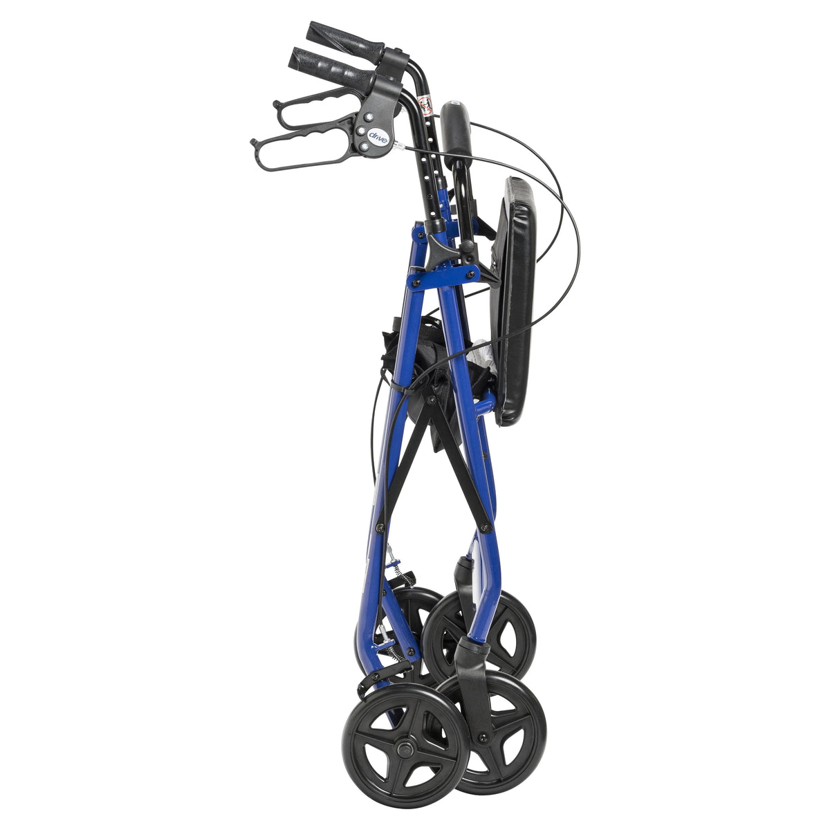 Blue Aluminum Rollator Rolling Walker with Padded Seat D392