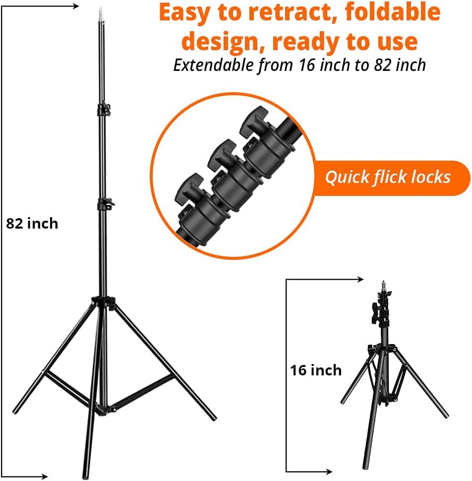 82 Inch Extendable Tripod with Phone Clip Mount I6236