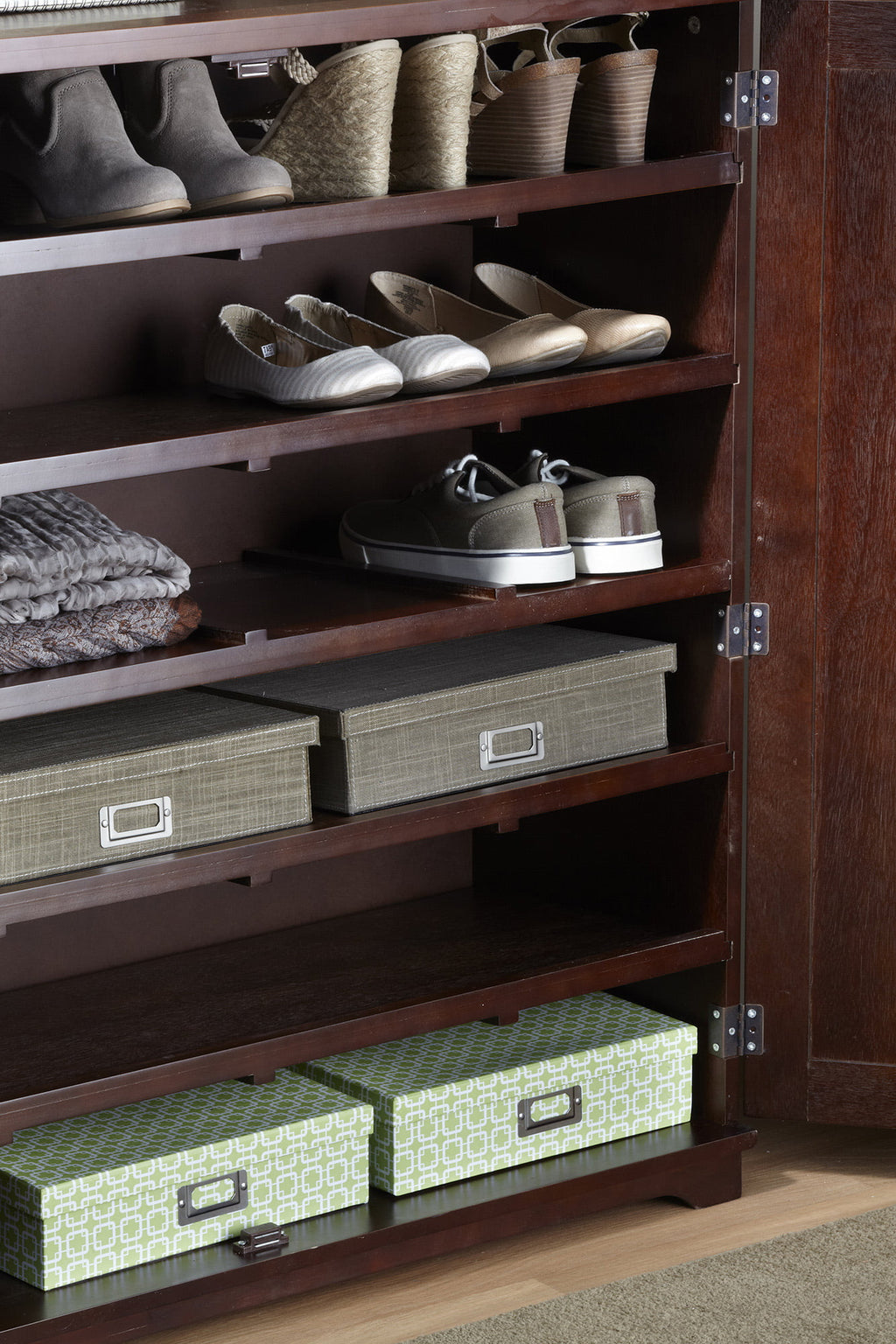 Mahogany Brown 6-Tier Wooden Shoe Dresser H18923