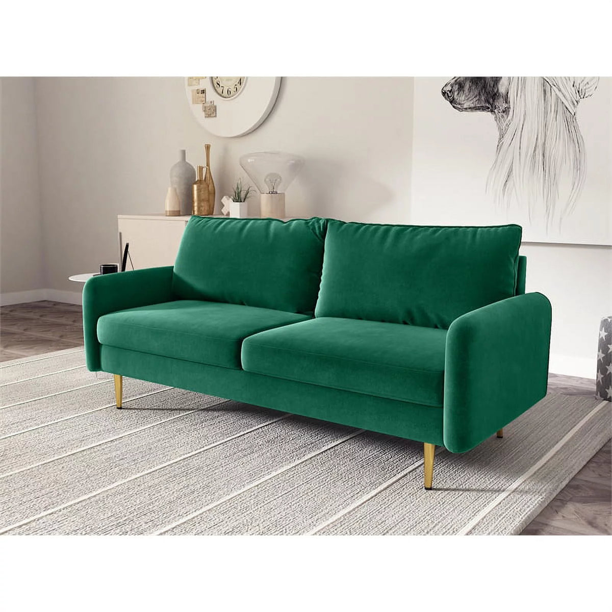 Green Velvet Sofa X321