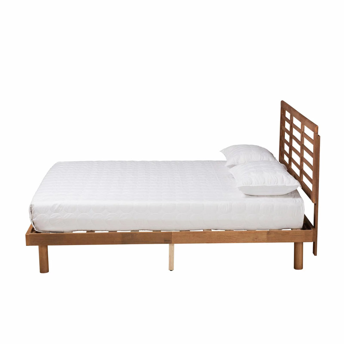 Ash Walnut Finished Wood King Size Platform Bed Z5361