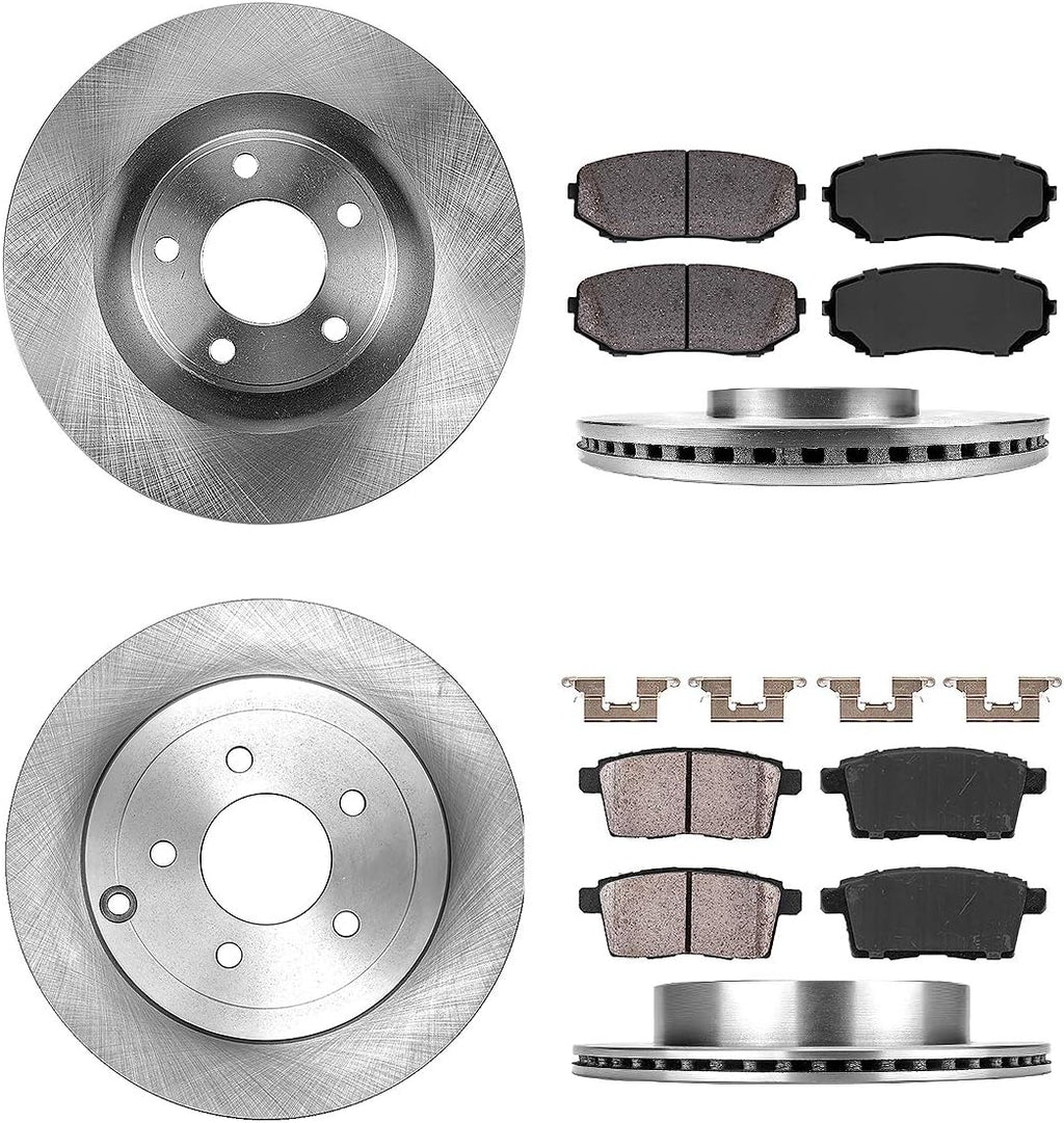 Front 320 mm + Rear 302 mm 5 Lug Rotors + Ceramic Brake Pads X460602