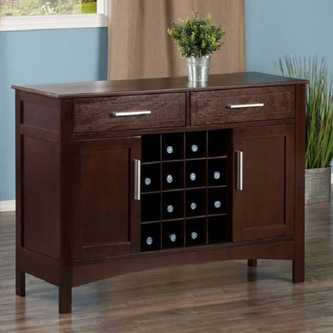 43.50” Cappuccino Brown Buffet Cabinet J257