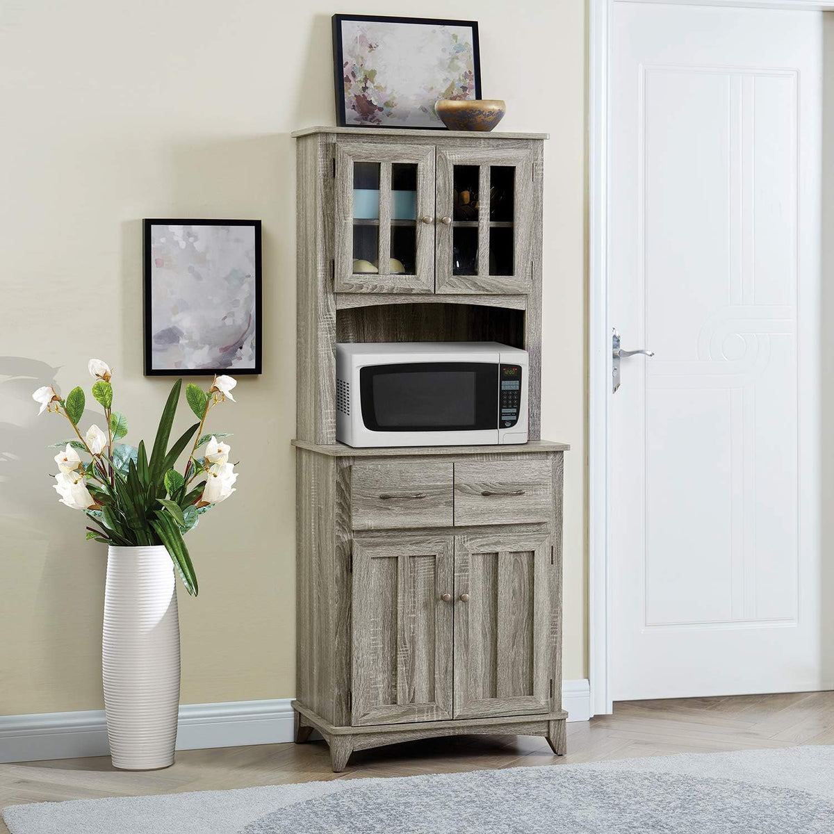 Microwave Storage Stand with Double Door Cabinets T191