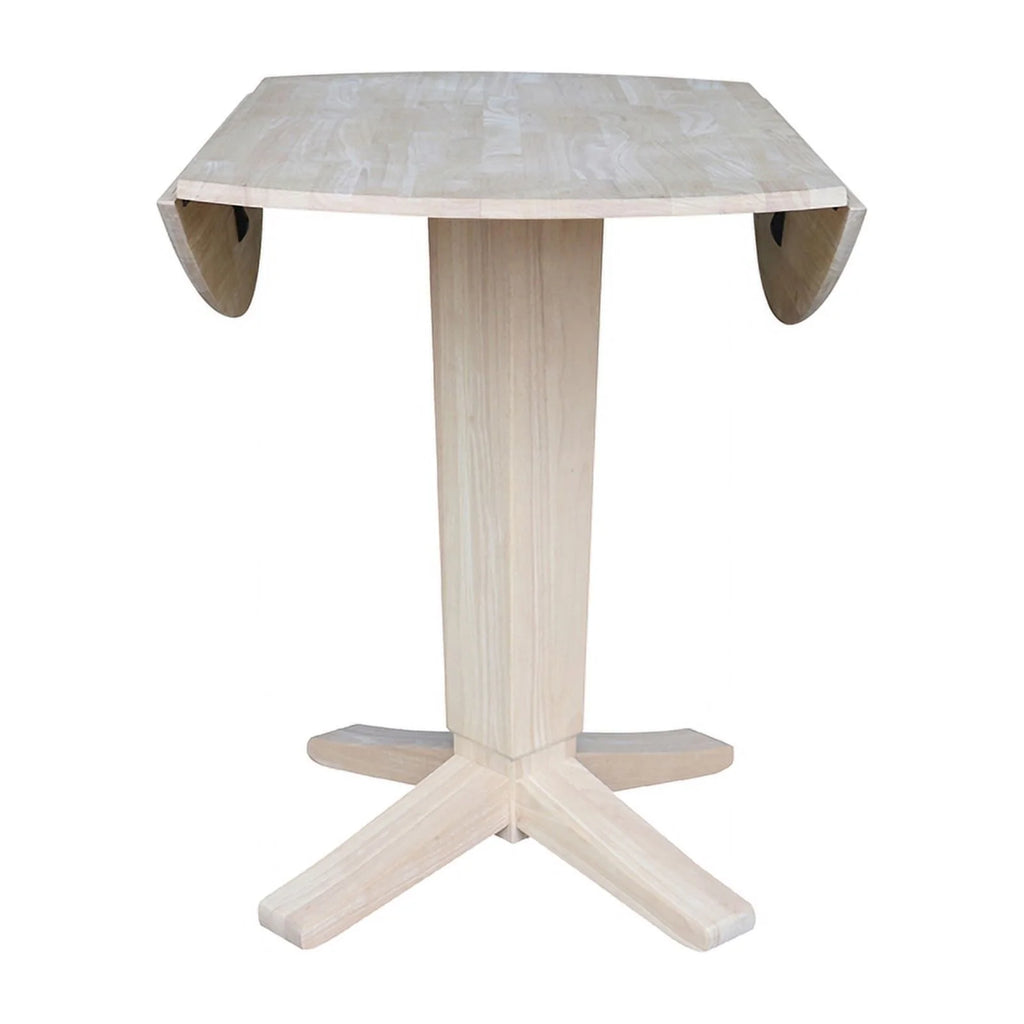 42" Round Solid Wood Drop Leaf Counter Height Dining Table R88029