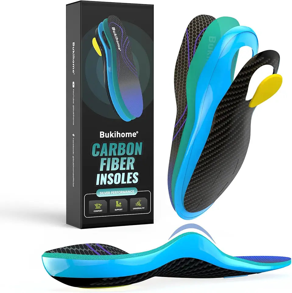 Carbon Fiber Insoles High Arch Rigid Support 1 Pair 2XL H3239