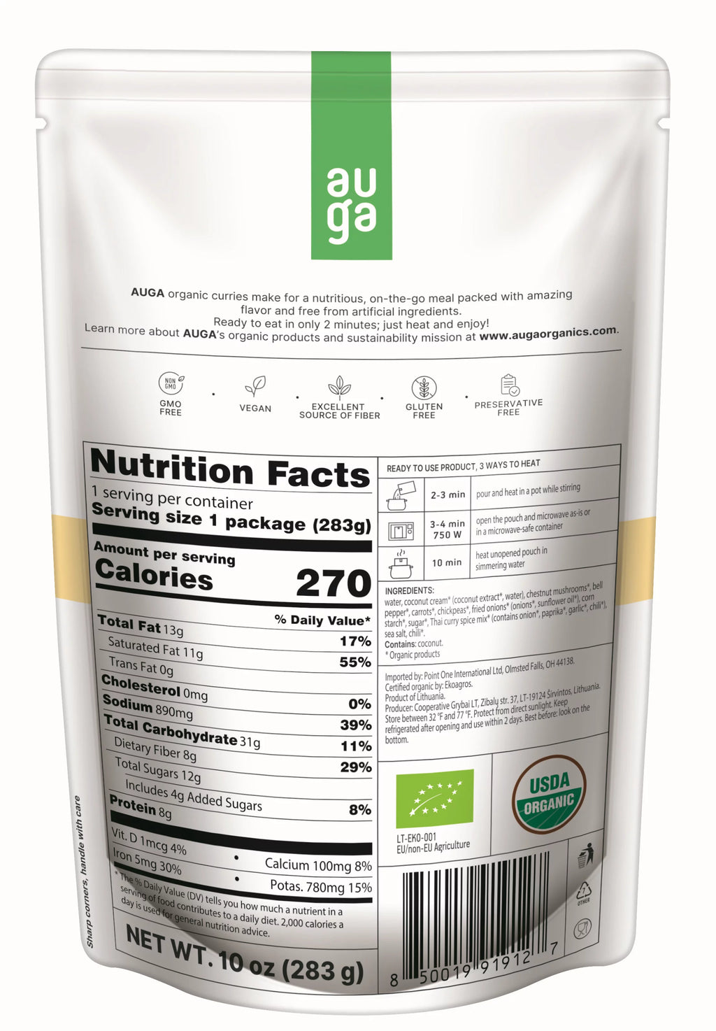 Organic Yellow Curry Meal 10oz 6-pack Vegan H267796