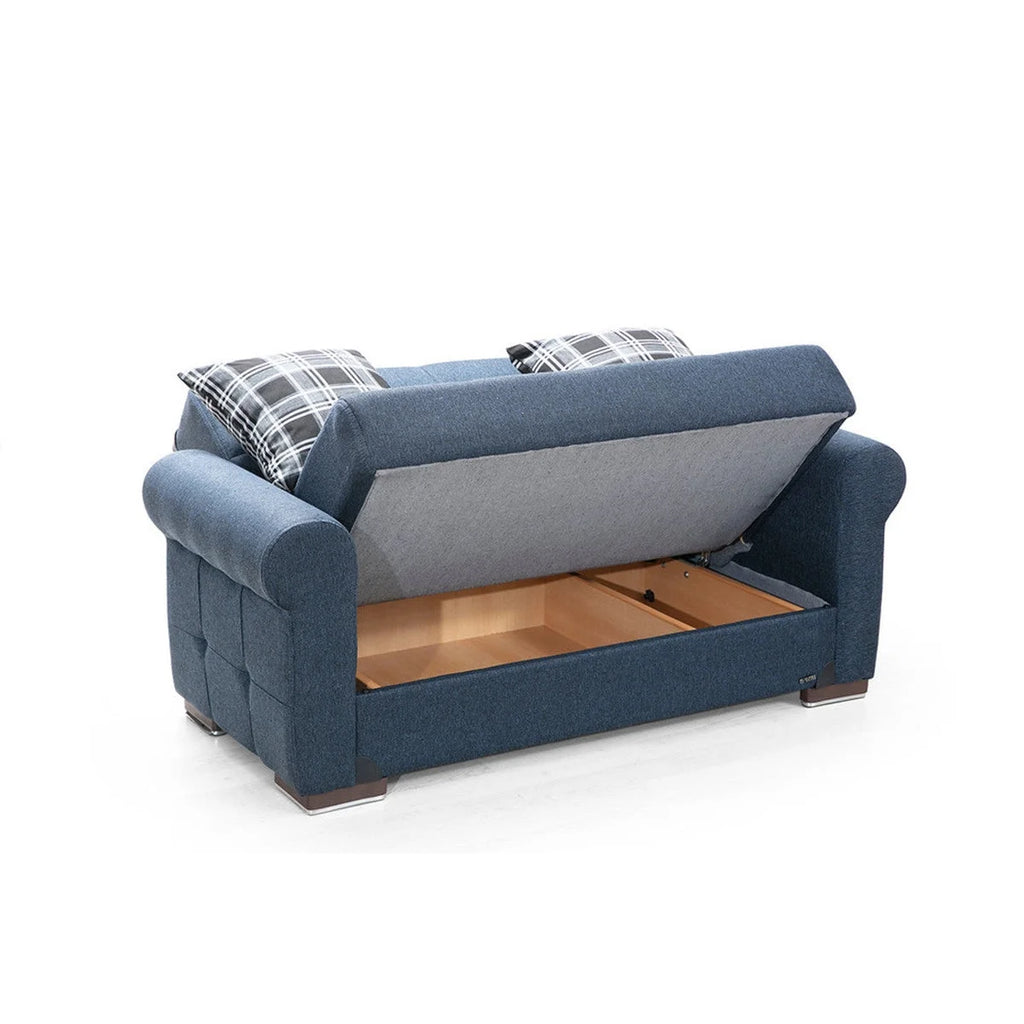 Navy Blue Fabric Loveseat E774759