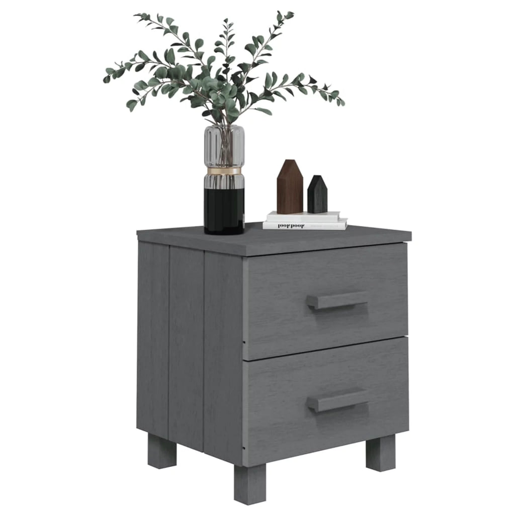 2 Piece Pine Wood Bedside Cabinets with Storage Drawers E236508