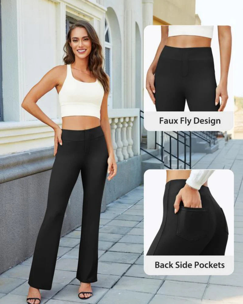 High Waist Bootcut Stretch Trousers K740589