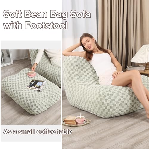 Green Bean Bag Chair with Footstool P257029