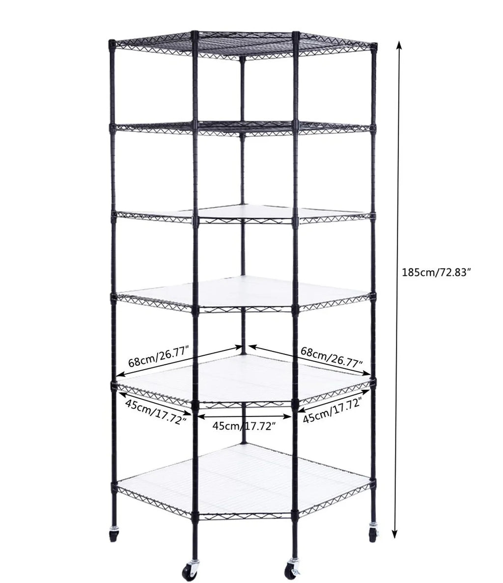 6 Tire Heavy Duty Steel Garage Storage Rack with Wheels Q785109