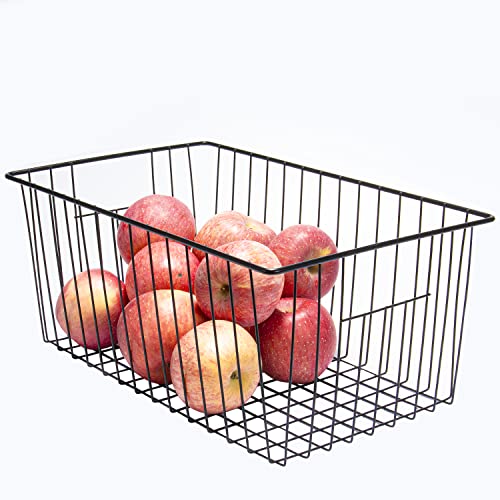 16 inch Upright Freezer Organizer Baskets, Black, Pack 3 T57128