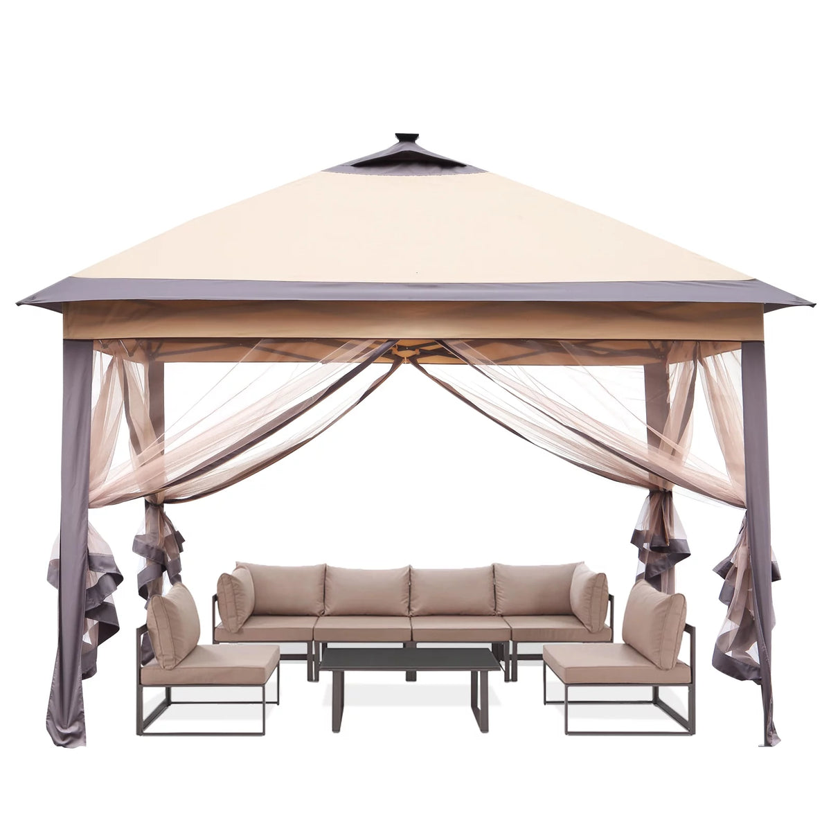 11 x 11 ft Pop up Gazebo Canopy with Mosquito Netting & Carrying Bag, Navy Blue A89841
