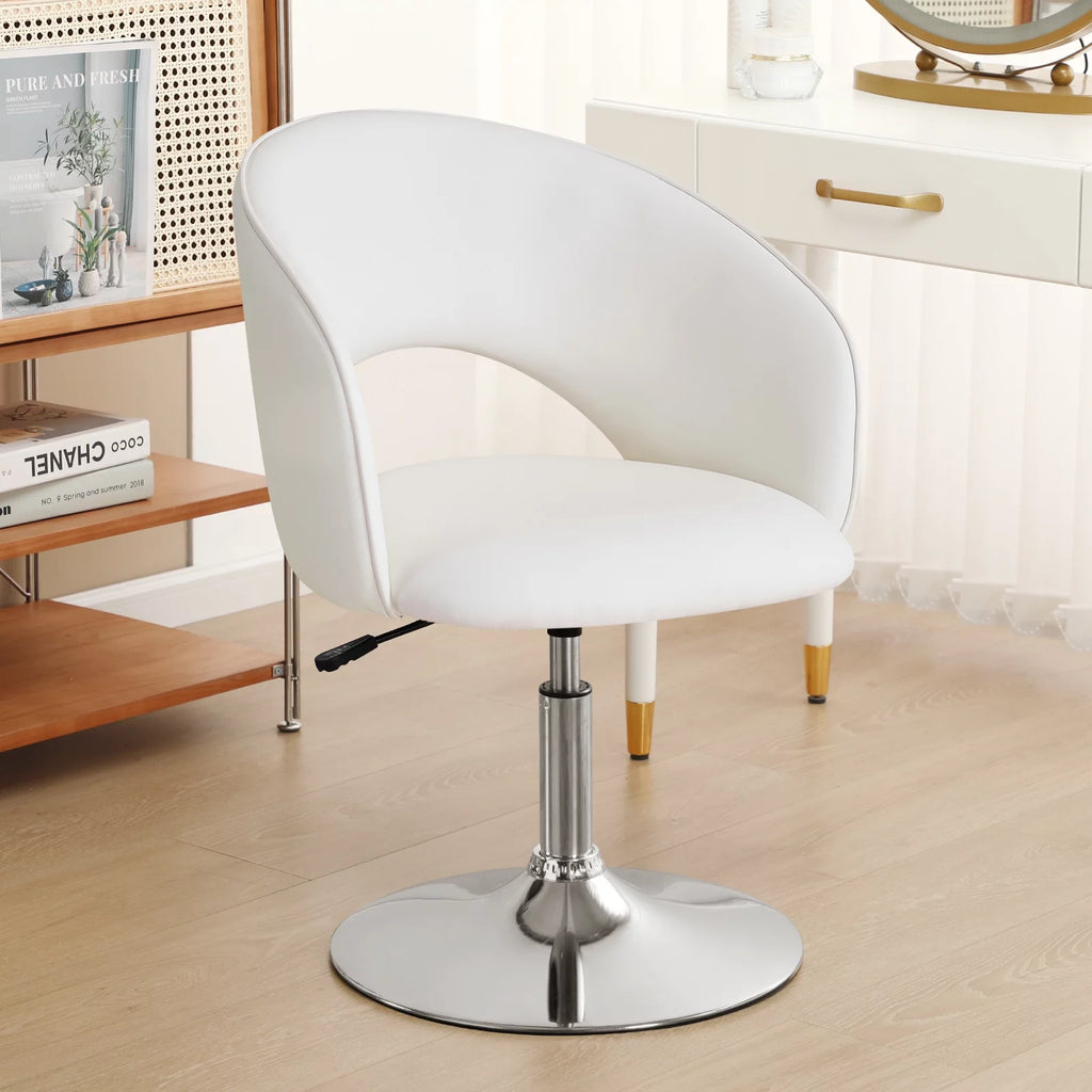 White Faux PU Upholstered Swivel Accent Chair K808