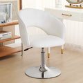White Faux PU Upholstered Swivel Accent Chair K808