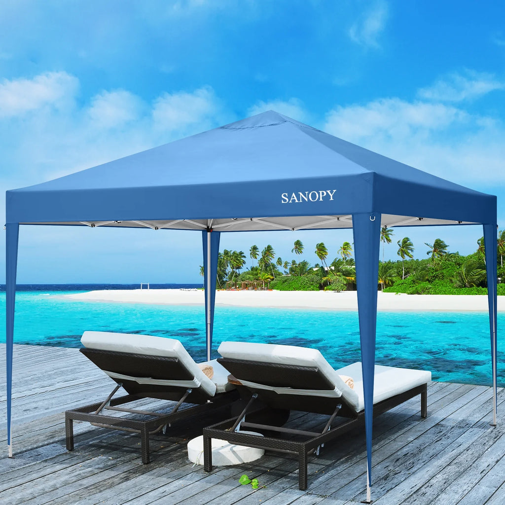 10'x10' Waterproof Pop Up Canopy Tent with 4 Removable Sidewalls & Carrying Bag O388