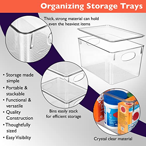 Plastic Storage Bins with Lids, 4 Pack G472365