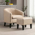 Leather Club Chair with Ottoman G968605