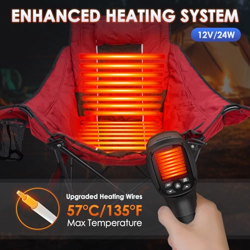 XL Oversized Heated Rocking Camping Chair with 3 Heat Levels G27988