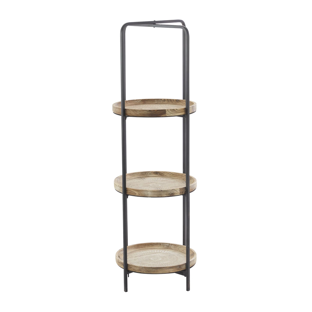 Brown Wood 3-Tier Shelving Unit V514525
