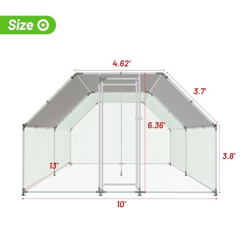 Large Metal Walk-in Chicken Coop with Anti-UV Cover I575