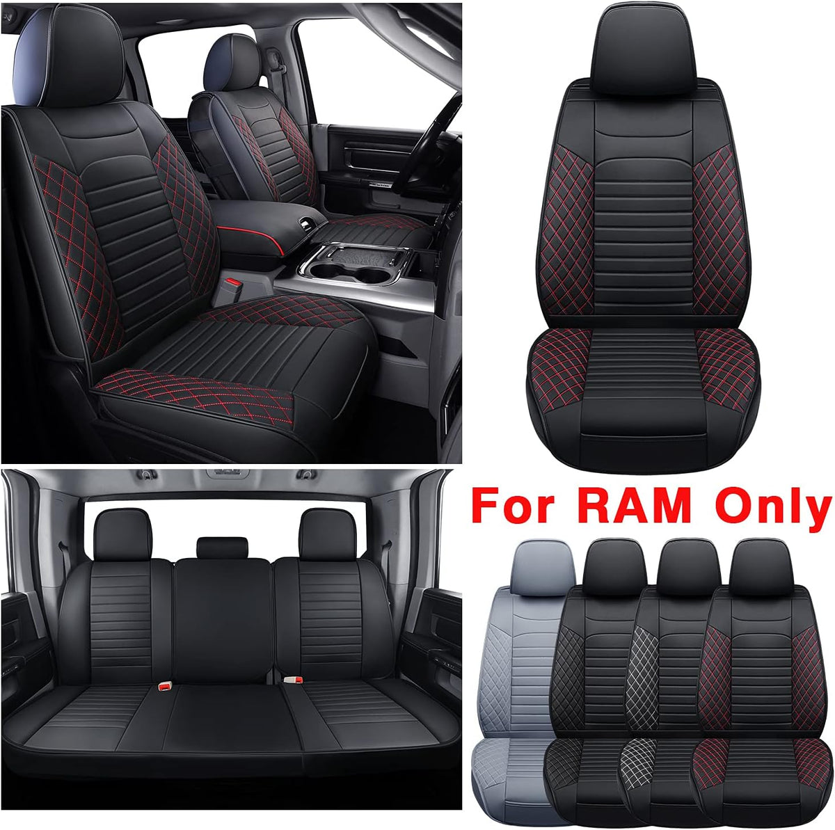 Black Waterproof Faux Leather Front Seat Covers C96354