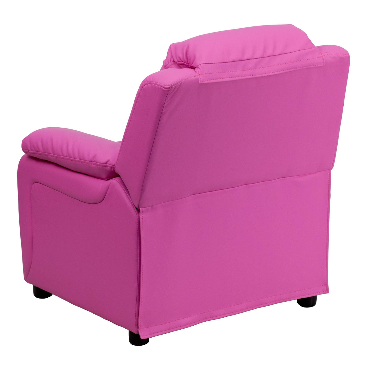 Green Vinyl Kids Recliner with Storage Arms K4254