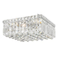 4 Light Chrome and Clear Crystal Flush Mount Ceiling Light E903096
