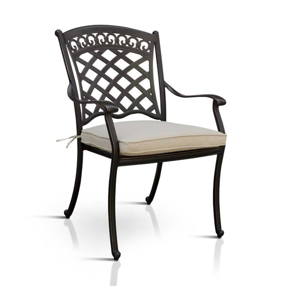 Black Aluminum Patio Dining Arm Chair Set of 2 H526