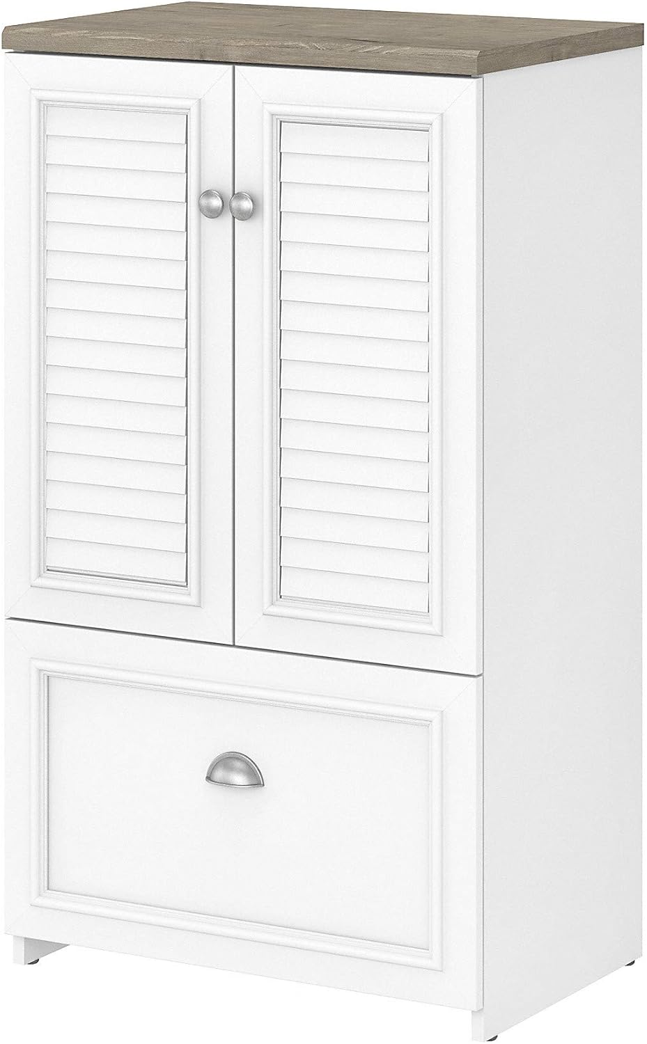 Shiplap Gray Pure White Lateral File Storage Cabinet P4930