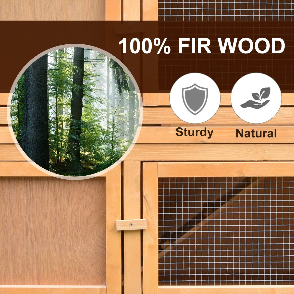 Solid Wood Rabbit Hutch P406