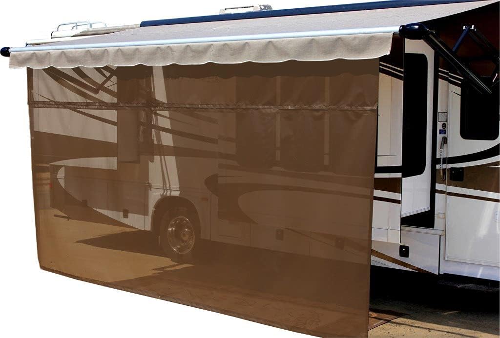 Grey 10' x 9' Solar Mesh RV Awning Sun Shade Y27036