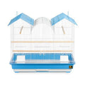 Blue and White Plastic Pointed Table Top Bird Cage with Perch D985