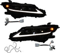 Headlights Assembly with Sequential Turn Signal Black Bezel Left+Right Pair Y5094