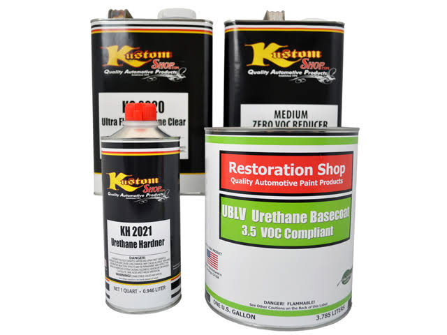 Intense Blue Metallic Low VOC Urethane Basecoat Clearcoat Car Auto Paint Medium Gallon Kit Z64370
