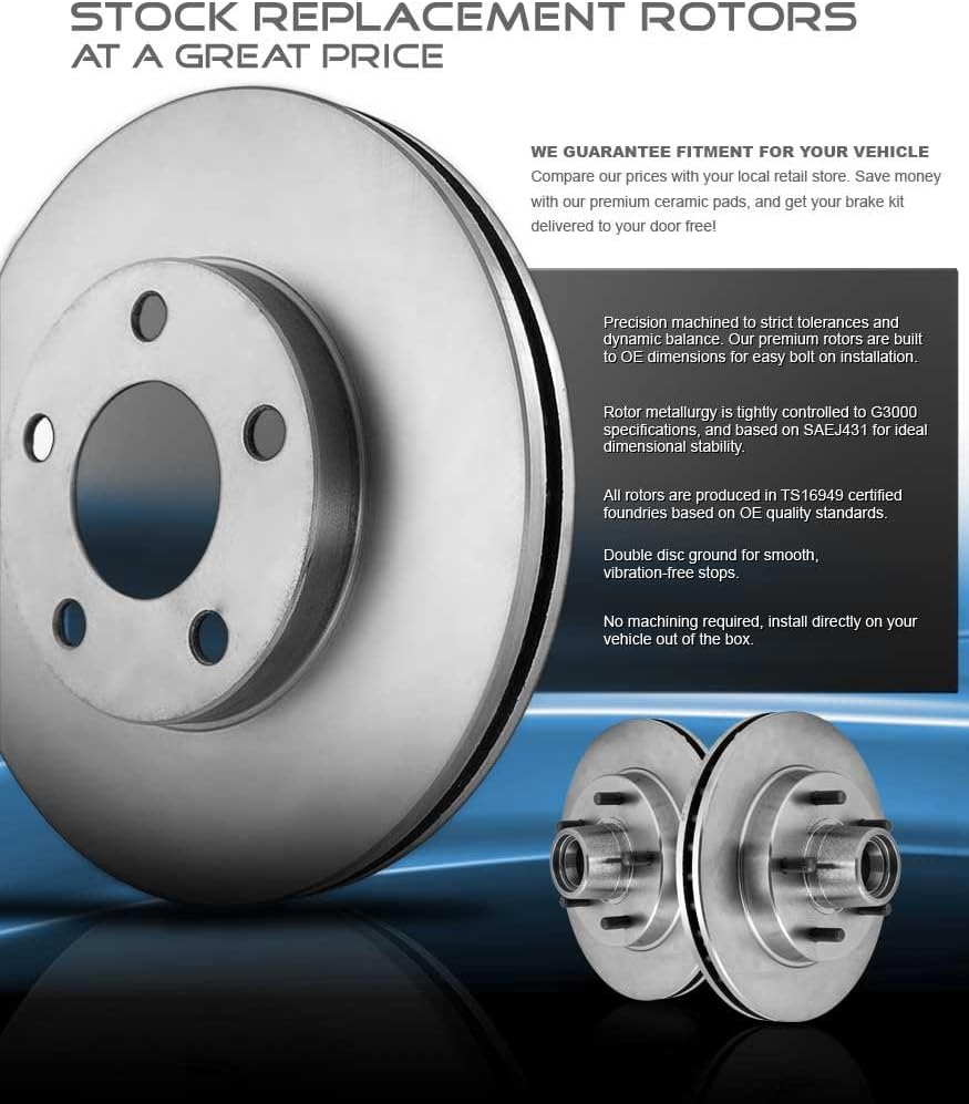 Front 320 mm + Rear 302 mm 5 Lug Rotors + Ceramic Brake Pads X460602