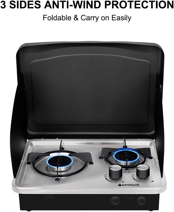 2 Burner Stainless Steel Propane Gas Cooktop W1867