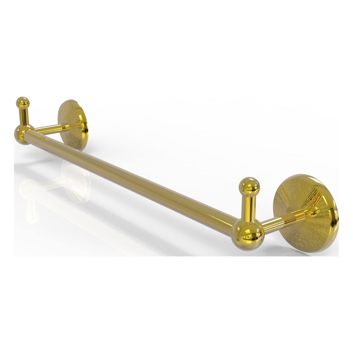30 inch Polished Brass Towel Bar with Integrated Hooks O206