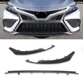 Front Bumper Lip Spoiler Splitter Air Dam Chin Diffuser Deflector 2021 2022 Toyota Camry SE XSE Matte Black 3PCS I131