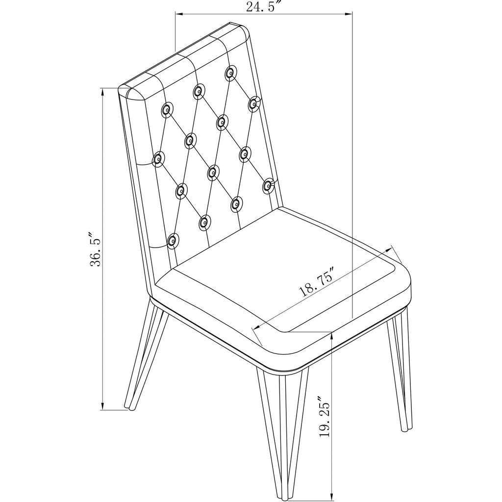 Navy Velvet Tufted Dining Chair Set of 2 G397117