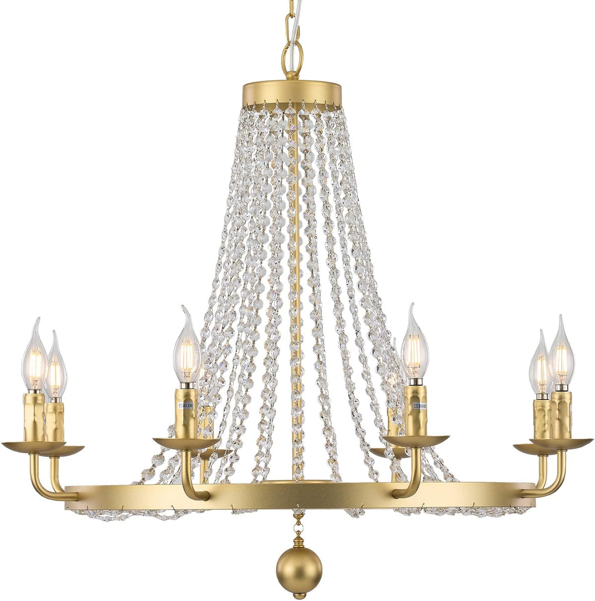 Gold 8 Light Crystal Chandelier I324