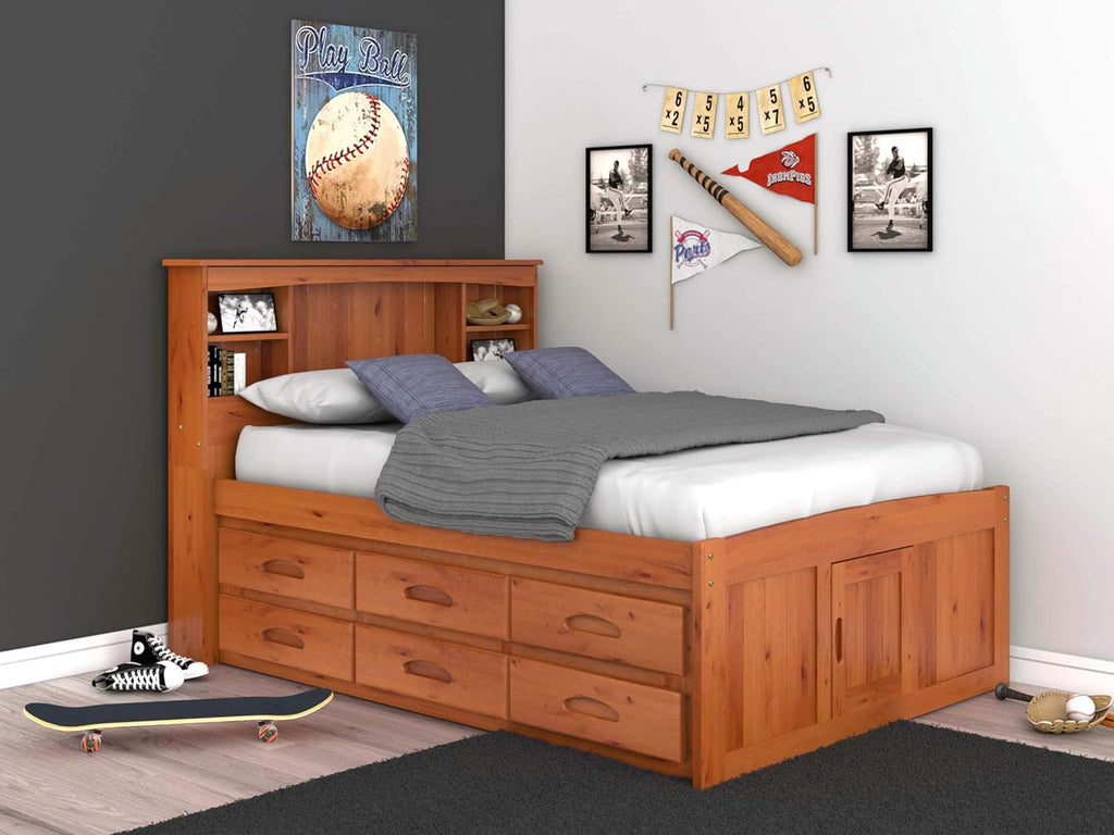 Merlot Full Bed with 6 Drawers T29486