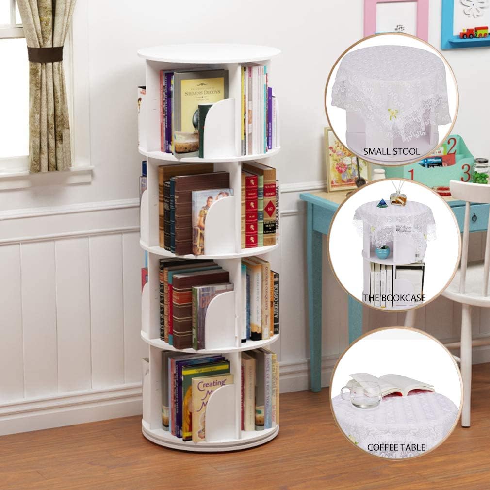 Rotating 360 Display Floor Standing Bookshelf Storage Rack C664660